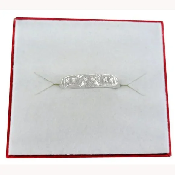 Genuine Diamonds Band Ring 14k White Gold